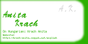 anita krach business card